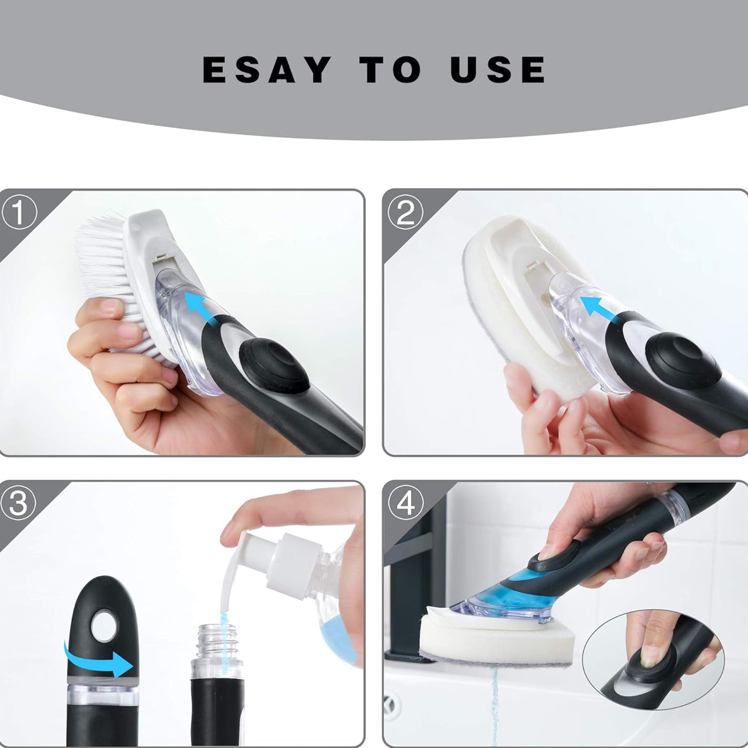 Dish Scrubber with Soap Dispenser, Soap Dispensing Dish Brush Set Dish Scrubber with Soap Dispenser, Soap Dispensing Dish Brush Set